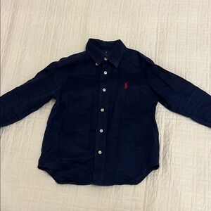 Navy Blue Kids Shirt by Ralph Lauren